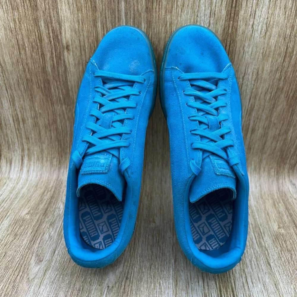 Puma Suede Classic Iced Fluo Atomic Blue Men's Size 10 Shoes Sneakers 361881-03